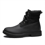 MEN'S CASUAL PLUSH WARM STITCHING LACE-UP BOOTS 48388849S