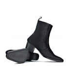 MEN'S FASHIONABLE BLACK POINTED SHORT BOOTS 03473918YL