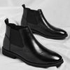 MEN'S RETRO PLUSH LINED BROGUE CHELSEA BOOTS 19772814S