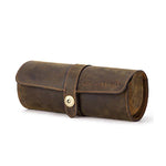 MEN'S RETRO COWHIDE CYLINDRICAL PORTABLE WATCH STORAGE BOX 73361645S