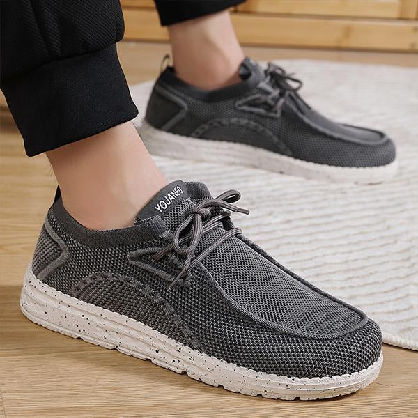 MEN'S LACE-UP COMFORTABLE MESH CASUAL SHOES 62397037S