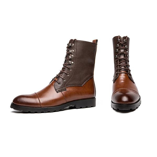 MEN'S RETRO LEATHER LACE UP BOOTS 49188352YL