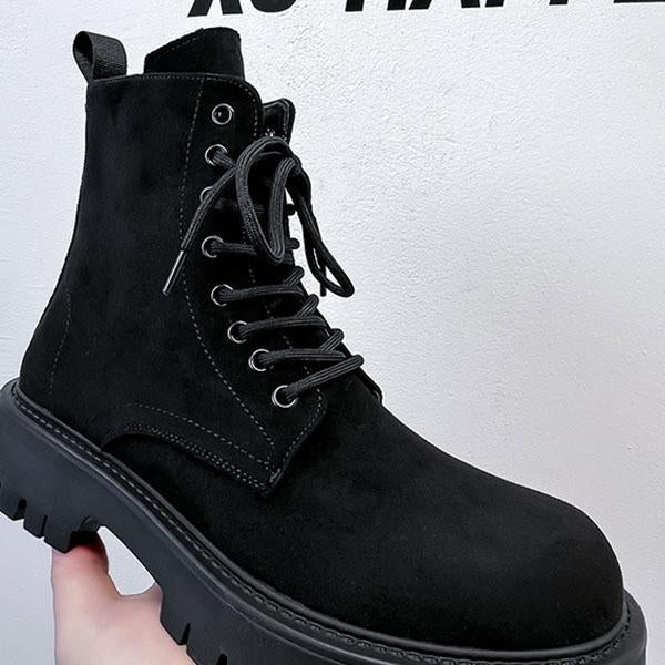 MEN'S SOLID COLOR CASUAL LACE UP BOOTS 92931036YL