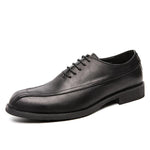 MEN'S LACE UP CASUAL SQUARE TOE LEATHER SHOES 91603995YL