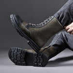 MEN'S CASUAL PATCHWORK ZIP-UP MOTORCYCLE BOOTS 32732082S