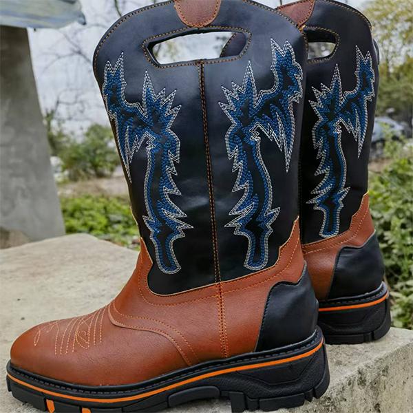 MEN'S CONTRASTING RETRO COWBOY BOOTS 22132562YL