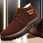 MEN'S CASUAL HIGH-TOP THICK-SOLED LACE-UP COTTON SHOES 28011081S