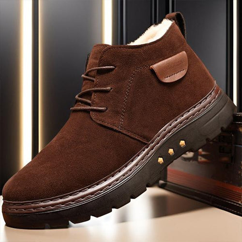 MEN'S CASUAL HIGH-TOP THICK-SOLED LACE-UP COTTON SHOES 28011081S