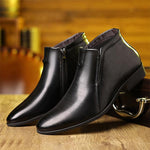 MEN'S STYLISH POINTED TOE SIDE ZIP CHELSEA BOOTS 57420947S