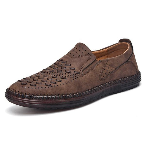 MEN'S FLAT HAND-SEWN SLIP-ON CASUAL SHOES 89090104S