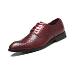 MEN'S CLASSIC CHECKERED RETRO LACE UP LEATHER SHOES 75744368YL