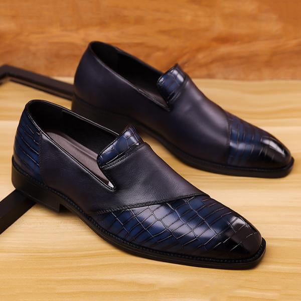 MEN'S STYLISH TEXTURED LEATHER SLIP-ON DRESS SHOES 15279050S