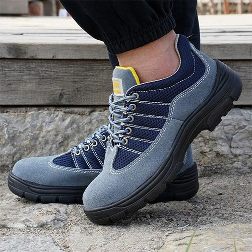 MEN'S ANTI-SMASH BREATHABLE MESH STEEL TOE SAFETY SHOES 00419657S