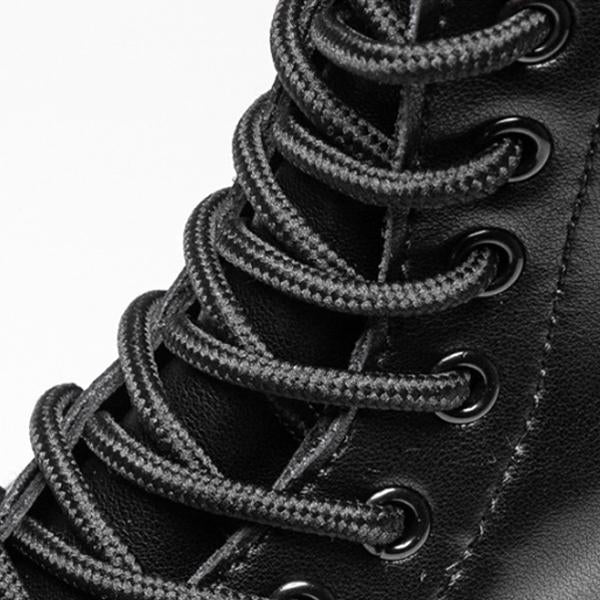 MEN'S STYLISH BLACK EIGHT-HOLE LACE-UP MOTORCYCLE BOOTS 25108579S