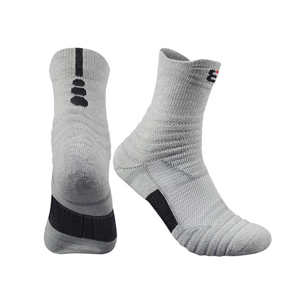 MEN'S CONTRASTING TOWEL BOTTOM SPORTS SOCKS 20183332YL