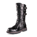 MEN'S ROUND TOE MOTORCYCLE METAL STYLE TIED BOOTS 56763646YL