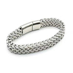 MEN'S TITANIUM STEEL STAINLESS STEEL DOUBLE ROW SQUARE CHAIN MAGNETIC BUCKLE BRACELET 70916637YL