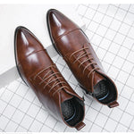 MEN'S FORMAL BUSINESS SOFT LEATHER LACE UP BOOTS 03149899YL