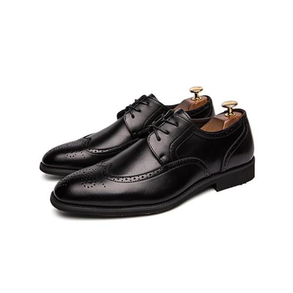 MEN'S BUSINESS ELEGANT CARVED LACE-UP DRESS SHOES 14193615S