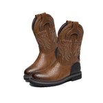 MEN'S RETRO TEXTURED ROUND TOE WESTERN BOOTS 38618275S