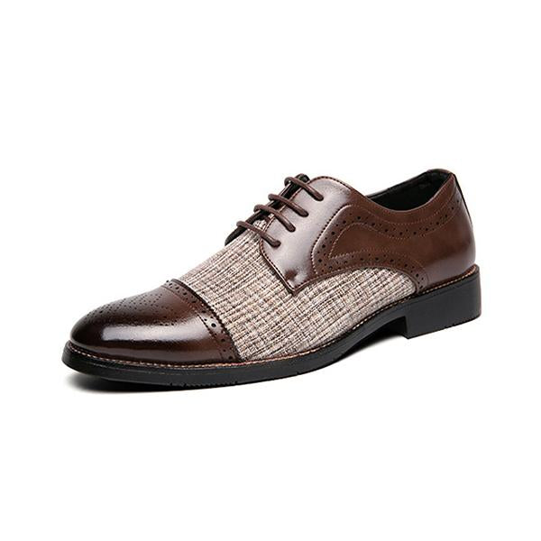 MEN'S CASUAL FASHION STITCHED BROGUE LEATHER SHOES 39700643S