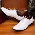 MEN'S SOLID COLOR LACE-UP BUSINESS DRESS SHOES 21332067S