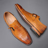 MEN'S SIDE BUCKLE CASUAL CROCODILE PATTERN DRESS SHOES 51829149S