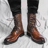 MEN'S RETRO PERSONALIZED LACE UP LEATHER BOOTS 63611355YL