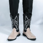 MEN'S RETRO EMBROIDERED KNIGHT BOOTS 69802405YL