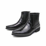 MEN'S RETRO POINTED CHELSEA LEATHER BOOTS 89351996YL