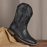 MEN'S RETRO WESTERN EMBROIDERED COWBOY BOOTS 08752188YL