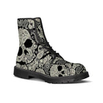 MEN'S SKULL DESIGN LACE UP CANVAS BOOTS 77427564YL