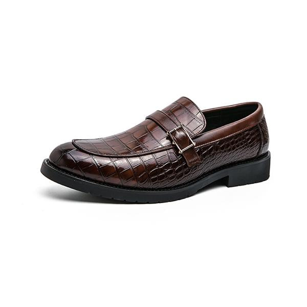 MEN'S CASUAL STONE PATTERN BUCKLE DECORATED DRESS SHOES 82563835S