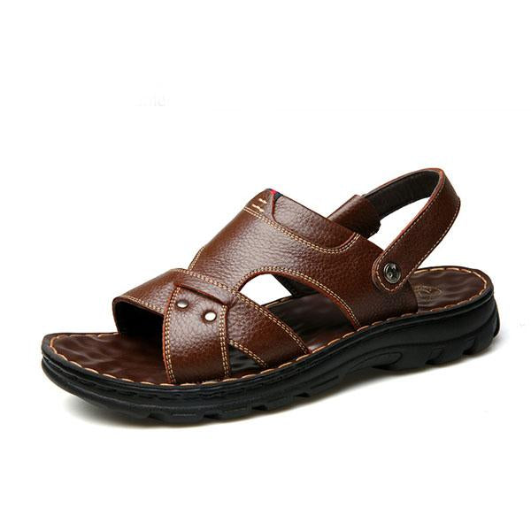 MEN'S CASUAL LEATHER  TWO WEAR BEACH SANDALS 84135012YL