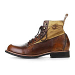 MEN'S RETRO COLOR BLOCKED LACE UP BOOTS 65119002YL