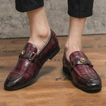 MEN'S BUSINESS FASHION STONE PATTERN LOAFERS 94752352S