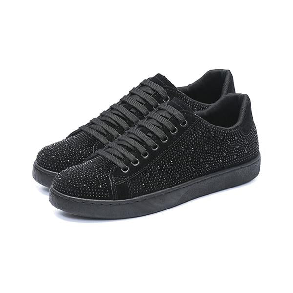 MEN'S STYLISH RHINESTONE LACE-UP CASUAL SHOES 27605133S