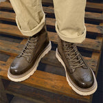 MEN'S RETRO FLAT HEEL LACE UP BOOTS 63558386YL