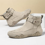 MEN'S SOLID COLOR SIDE ZIPPER RETRO ANKLE BOOTS 02388809YL