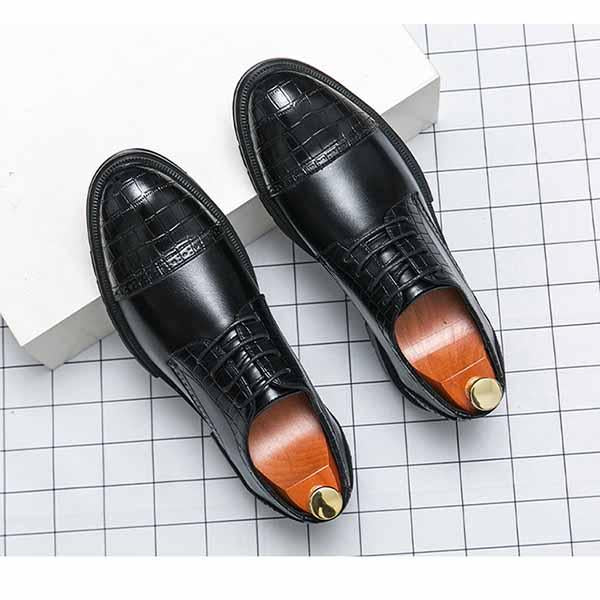 MEN'S LACE UP EMBOSSED FORMAL WEDDING LEATHER SHOES 33123709YL