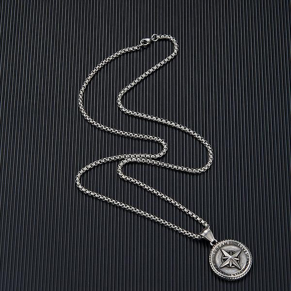 MEN'S FASHION COMPASS ROUND NECKLACE 34005551S