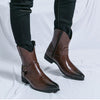 MEN'S SIDE ZIPPER POINTED WESTERN LEATHER BOOTS 52485351YL