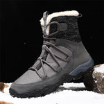 MEN'S WATERPROOF SNOW BOOTS WARM LINED FAUX FUR INSULATED NON SLIP HIKING BOOTS 94835030YL