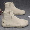 MEN'S SOLID COLOR ROUND TOE SIDE ZIPPER ANKLE BOOTS 84665277YL_