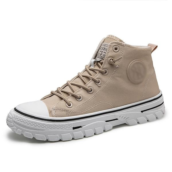 MEN'S CASUAL LACE-UP HIGH-TOP CANVAS SHOES 34909320S