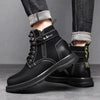 MEN'S CASUAL SIDE ZIPPER WORK STYLE LACE UP BOOTS 53080754S