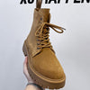 MEN'S SOLID COLOR CASUAL LACE UP BOOTS 92931036YL