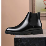 MEN'S BLACK CHELSEA LEATHER BOOTS 79390896YL