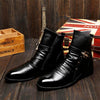 MEN'S STYLISH POINTED TOE BELT BUCKLE CHELSEA SHOES 51111217S