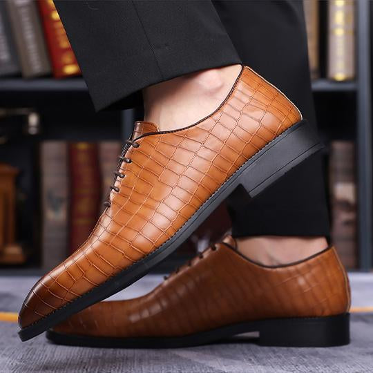 MEN'S STYLISH BUSINESS STONE PATTERN DRESS SHOES 48518761S